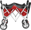 Creative Outdoor Push Pull Collapsible Folding Wagon Stroller Cart for Kids | Red
