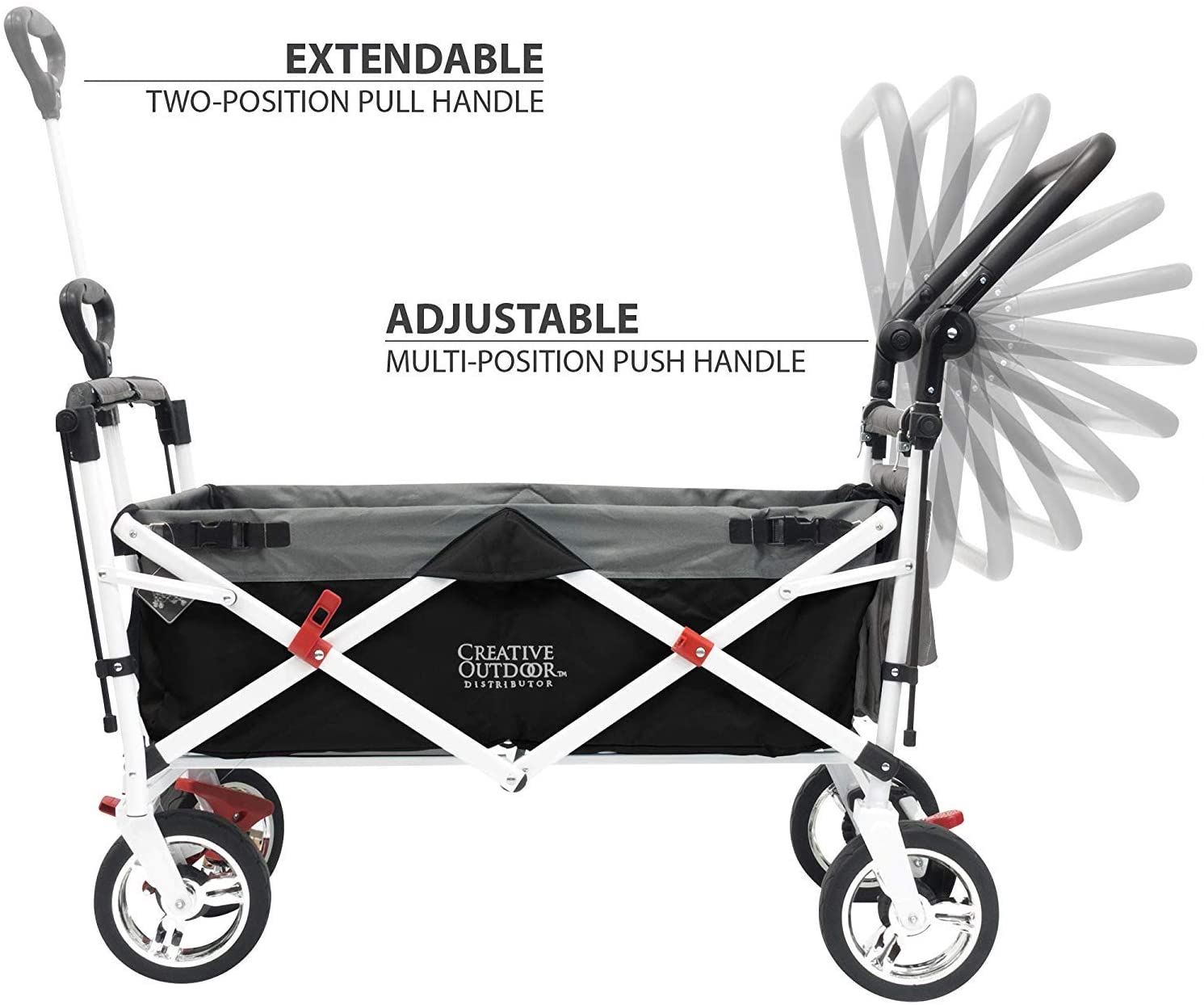 creative outdoor push pull collapsible folding wagon stroller cart Creative Outdoor Push Pull Folding Wagon Stroller with Canopy