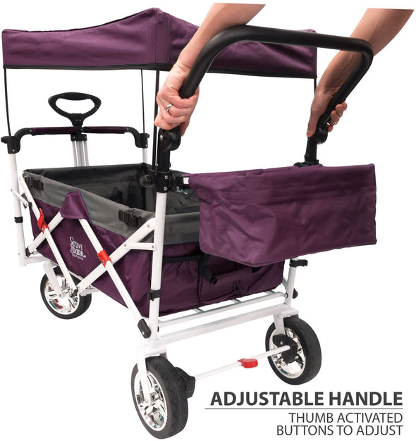 Push Pull Collapsible Folding Wagon Stroller Cart for Kids | Purple