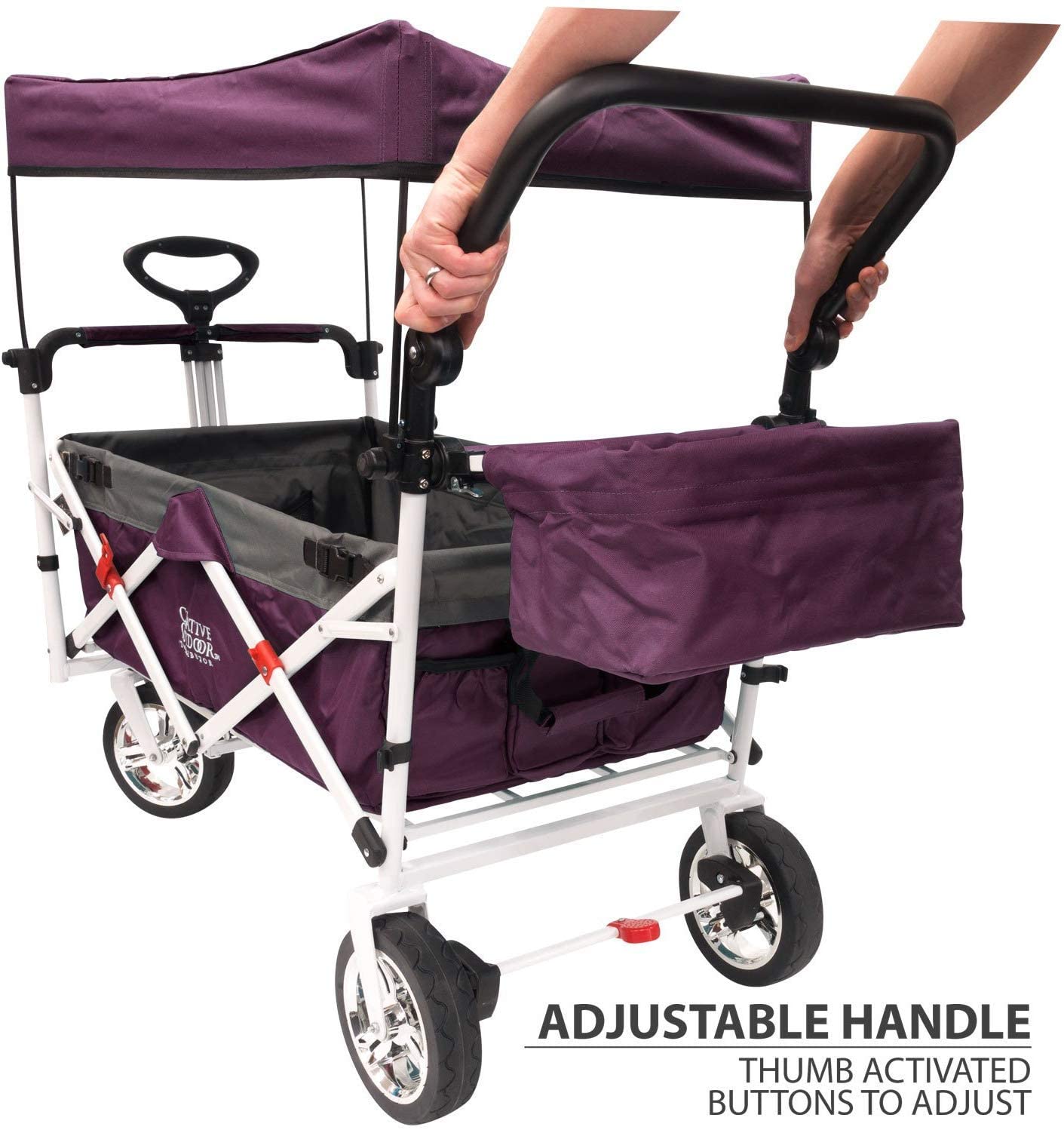 wagon with stroller handle Push Pull Collapsible Folding Wagon Stroller Cart for Kids