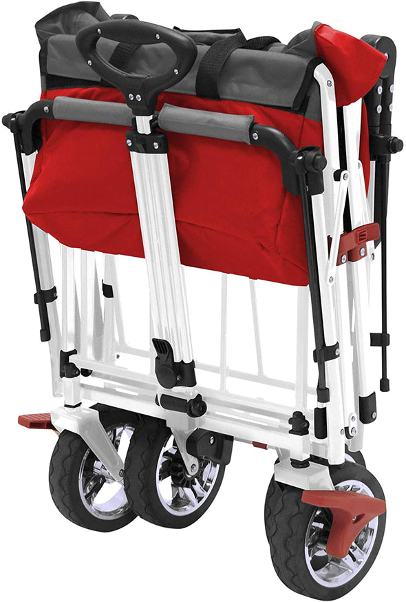 Creative Outdoor Push Pull Collapsible Folding Wagon Stroller Cart for Kids | Red