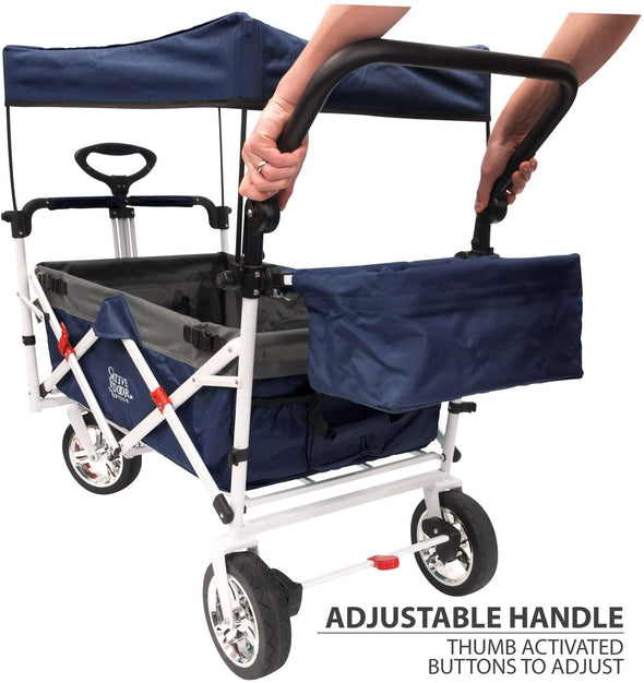 Creative Outdoor Push Pull Collapsible Folding Wagon Stroller Cart | Navy