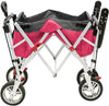 Push Pull Collapsible Folding Wagon Stroller Cart for Kids in pink colour 