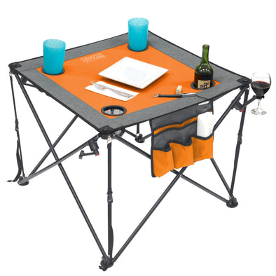 Folding Wine Table- Orange/Gray