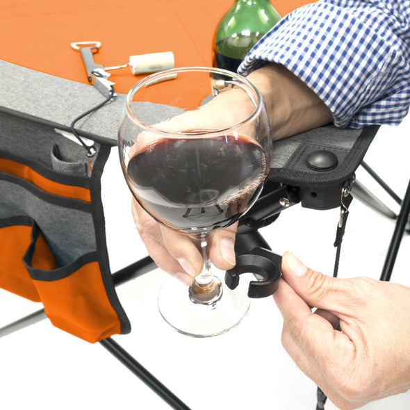 Folding Wine Table- Orange/Gray