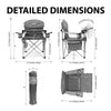 iChair Folding Wine Chair with Adjustable Tilt Table - Orange/Gray- Dimensions