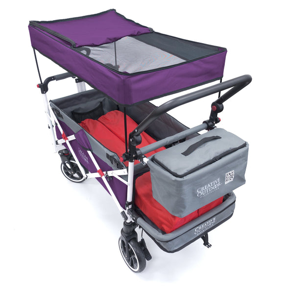 Push Pull TITANIUM SERIES Folding Wagon Stroller with Canopy | Purple