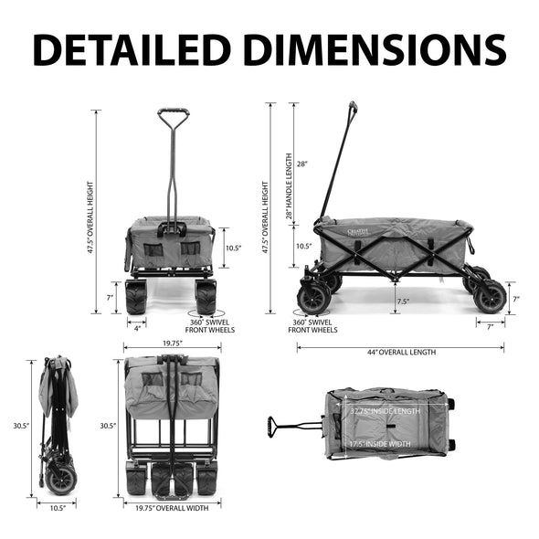 All-Terrain Paisley Folding Wagon Dimensions